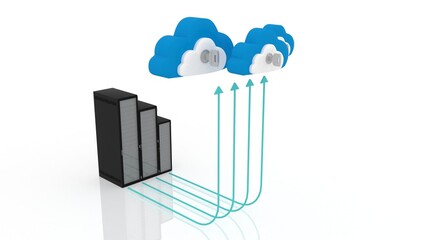 3d illustration database cloud computing