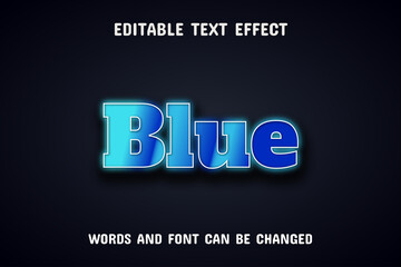 Blue neon text effect