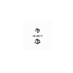 Vector Logo for 3d printing. Printing in three dimensional.