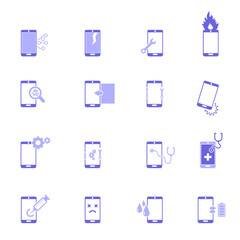 Smartphone repair icon set. Vector illustration	