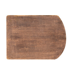 Isolated old wooden cutting board on a white background