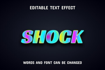 Shock text - colorful neon text effect editable