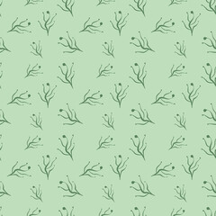 simple botanical pattern. vector repeat pattern for fabric, packaging, gift wrapper.