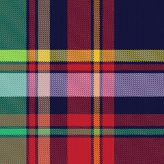 Rainbow Plaid Tartan Checkered Seamless Pattern