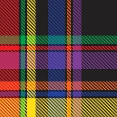 Rainbow Plaid Tartan Checkered Seamless Pattern