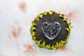 Sunflower oil and sunflower seeds.