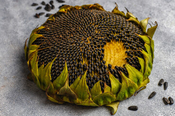 Sunflower oil and sunflower seeds.