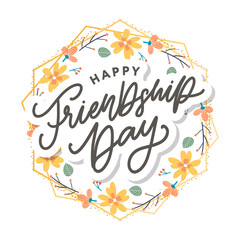 Happy Friendship Day greeting card. For poster, flyer, banner for website template, cards, posters, logo. Vector illustration.