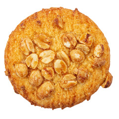 Peanut cookie, isolated on white background, full depth of field. File contains clipping path.
