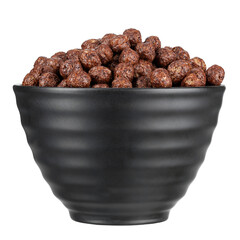 Chocolate balls isolated on a white background. Quick breakfast. High quality photo, full depth of field. File contains clipping path.