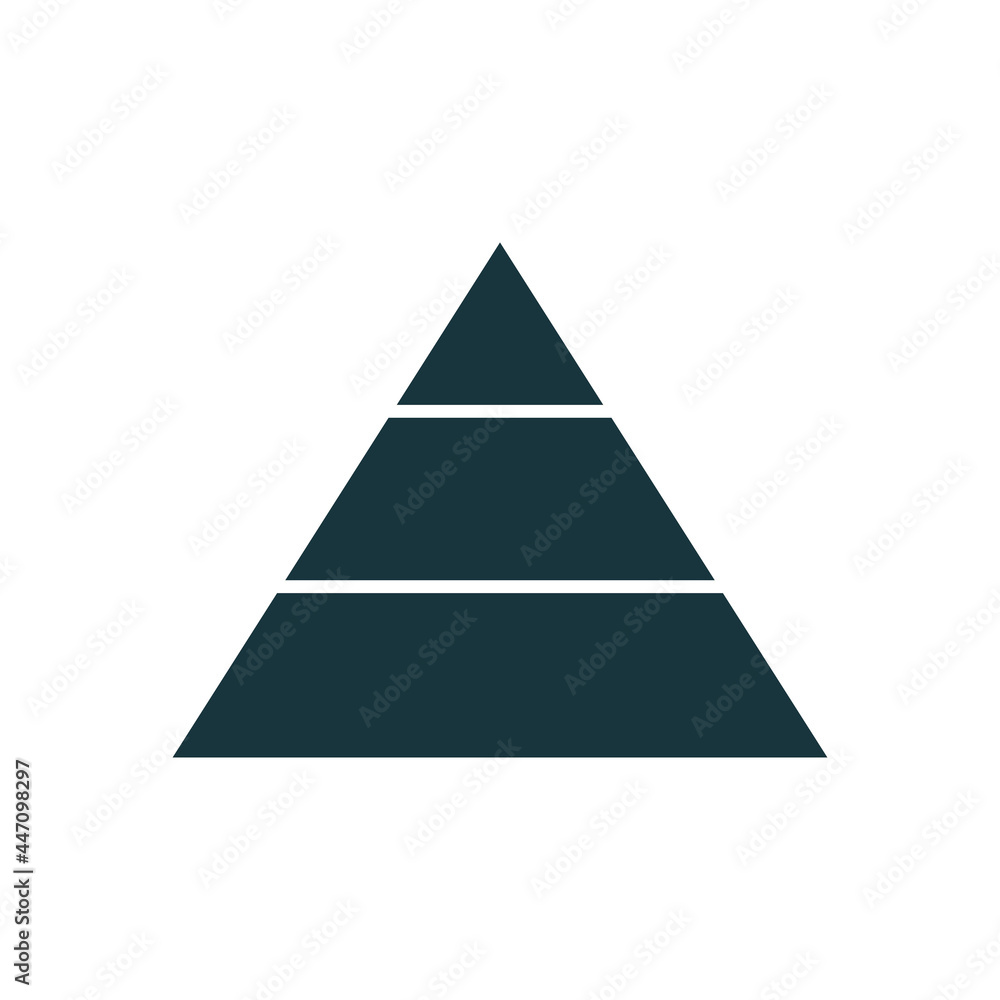Poster pyramid infographic template with 3 charts. business concept. black triangle data segments. hierarch