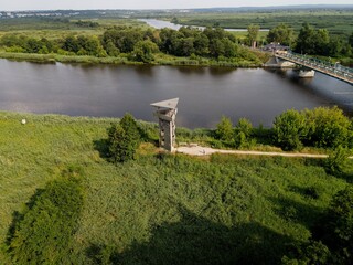 Mescherin, Aussichtsturm an der Oder