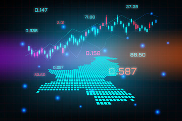 Stock market background or forex trading business graph chart for financial investment concept of Pakistan map. business idea and technology innovation design.