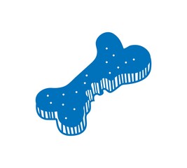 Dog food icon in sketch style. bone shaped canine biscuit