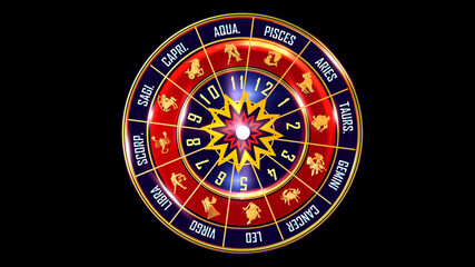 3D rendering Zodiac Wheel universe colorful backdrop loops. Use them to enhance any astrology video presentation or motion graphics project.
