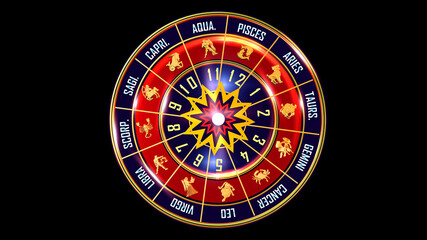 3D rendering Zodiac Wheel universe colorful backdrop loops. Use them to enhance any astrology video presentation or motion graphics project.