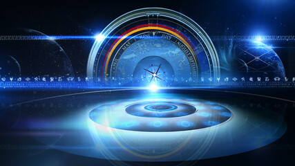 3D rendering Zodiac Wheel universe colorful backdrop loops. Use them to enhance any astrology video presentation or motion graphics project.