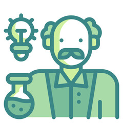 scientist blue line icon