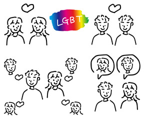 LGBTのシンプルアイコンイラスト