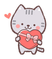 バレンタインチョコレートとネコ