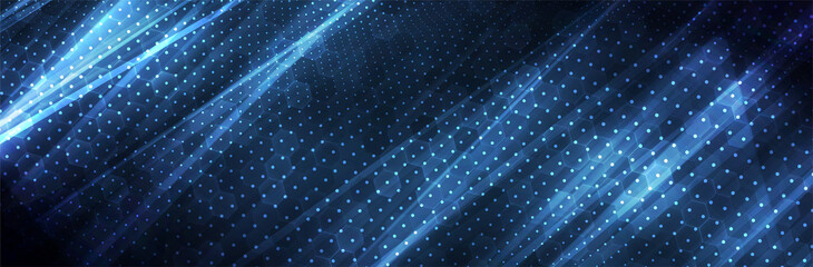 Futuristic blue background. 3d dot pattern. Technology vector illustration