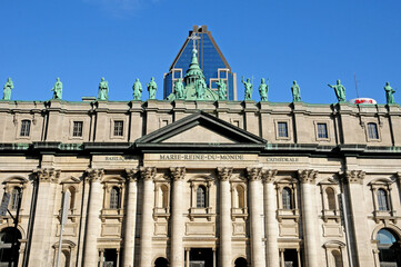 Quebec; Canada- june 25 2018 : cathedral Marie Reine du Monde in Montreal