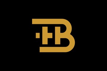 BH letter logo design vector. HB monogram sign symbol.