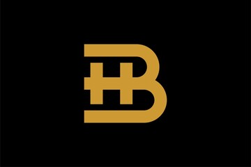 BH letter logo design vector. HB monogram sign symbol.