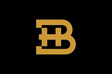 Fototapeta premium BH letter logo design vector. HB monogram sign symbol.