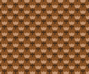 brown flower repeat pattern illustration, print for  fabric and paper prints.