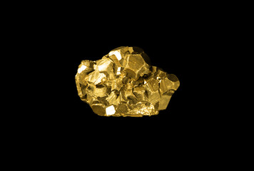 Gold nugget on a black background