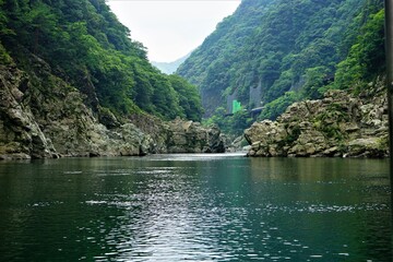 Yoshino River Flow and Oboke and Koboke Gorges in Tokushima, Japan - 日本 徳島県 吉野川...
