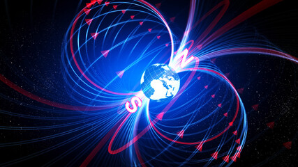 magnetic earth
It is 3d animated magnetic earth model rotating with magnetic line from north pole to south pole