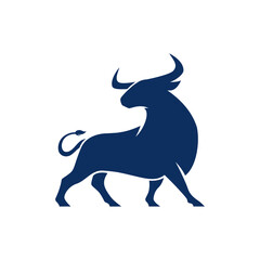 Bull logo with silhouette style