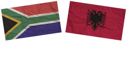 Albania and South Africa Flags Together Paper Texture Effect Illustration