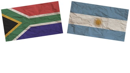 Argentina and South Africa Flags Together Paper Texture Effect Illustration