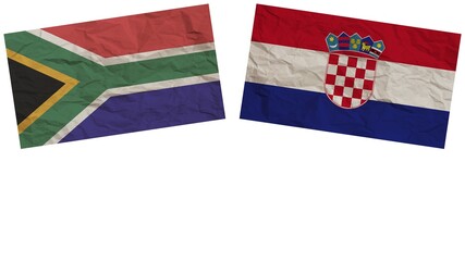 Croatia and South Africa Flags Together Paper Texture Effect Illustration