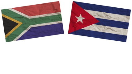 Cuba and South Africa Flags Together Paper Texture Effect Illustration