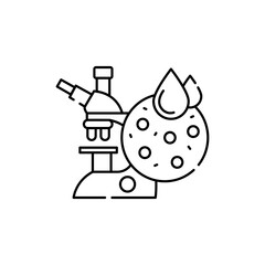 Microscope research line color icon. Diabetes. Medical equipment