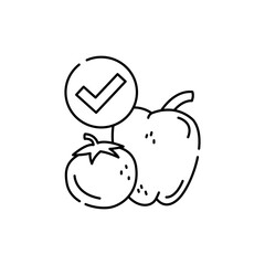 Vegetables line color icon. Beverage intolerance.