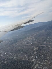 Fototapeta na wymiar view from airplane window