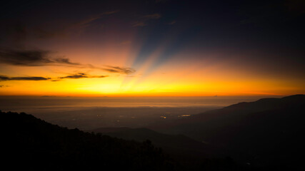 Early morning in a mountains 