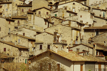 Fototapeta na wymiar The characteristic houses of the village of Scanno - Abruzzo - Italy