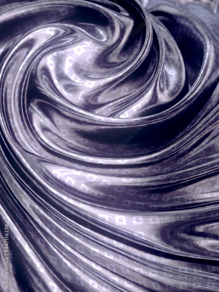 Aufkleber metallic wavy fabric with pattern of shiny rectangles. decorative elegant luxury design. 3d render d