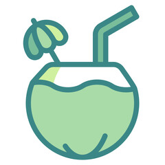 coconut blue line icon