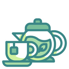 Obraz premium tea blue line icon