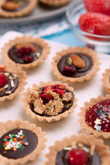 a collection of delicious chocolate tarts