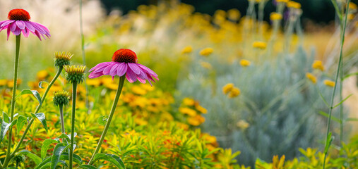 Echinacea purpurea -coneflower in the garden close up