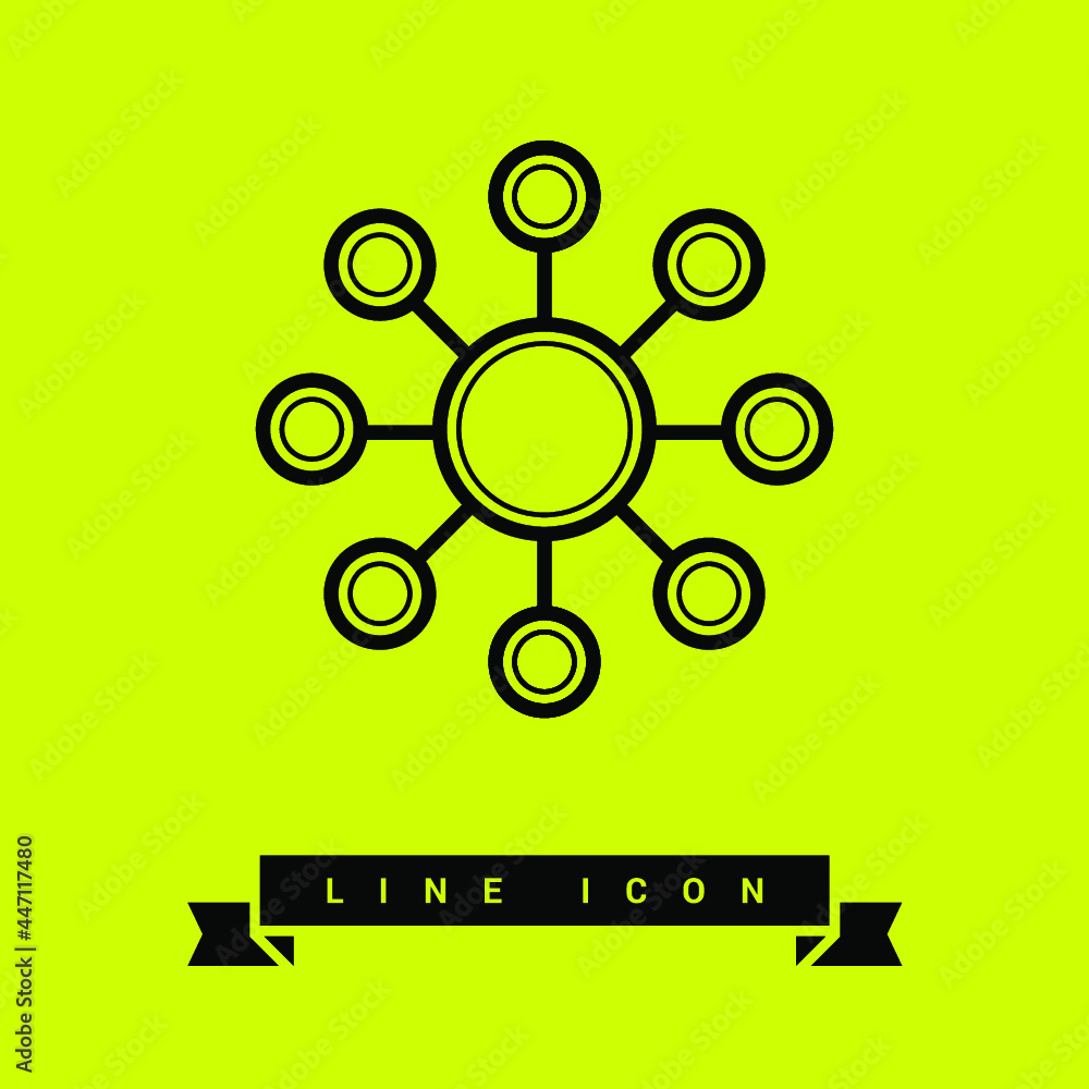 Poster hub network connection line vector icon