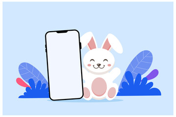 Rabit with the phone. 